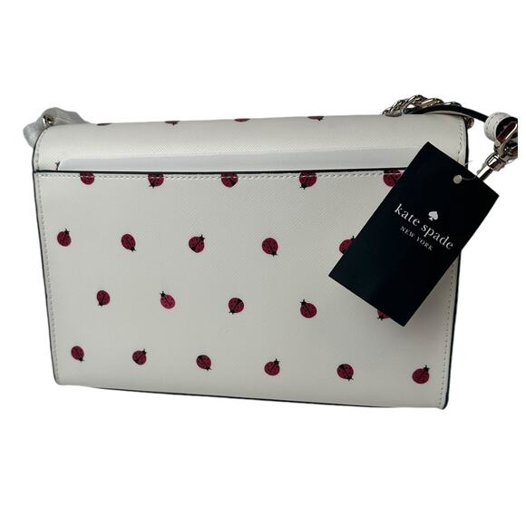 Kate Spade Carson Ladybug Print Convertible Crossbody Cream multi Bag - Picture 3 of 11
